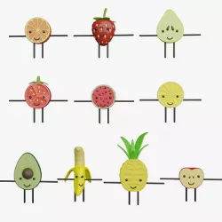 Fruit characters 3D model
