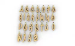 Graffiti Initial Pendants Charms 3D model