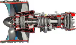 GTF Cutaway Turbofan Engine 3D model