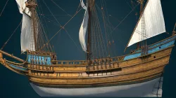Half Moon 17th century  Galleon Low-poly 3D model