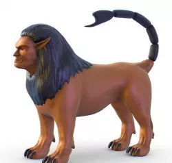 High Poly Manticore Monster Low-poly 3D model