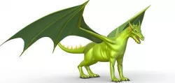 High Poly Monster Flying Green Dragon Low-poly 3D model