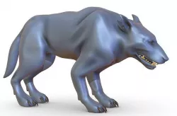 High-Poly Monster Grey Wolf Low-poly 3D model