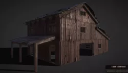 House  barn Modular Low-poly 3D model