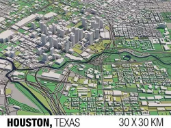 Houston Texas USA 30x30km 3D City Map 3D model