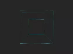hyper cube blue Low-poly 3D model