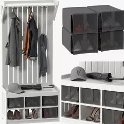IKEA PANGET Coat rack with shoe storage bench 3D model