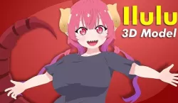 Ilulu Kobayashi-san Chi No Maid Dragon VRChat 3D model