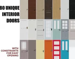 Interior Door Collection - 80 unique 3D models Including Frames Low-poly 3D model