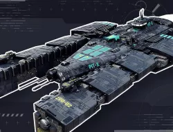 Interstellar Corvette Low-poly 3D model