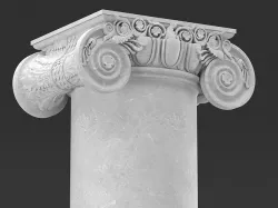 Ionic column 1 Low-poly 3D model
