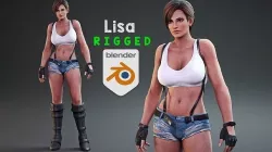 Lisa sexy lady rigged 3D model