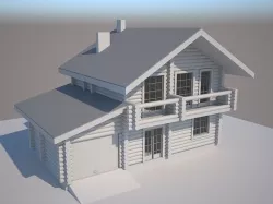 Log house wooden project Revit Max 3D model