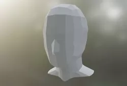 low poly basic head bust 3D model