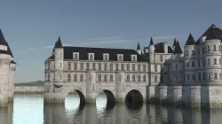 Low Poly Chateau-Castle - Inspired by Chateau de Chenonceau- PBR Low-poly 3D model