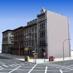 Low poly city block 17 Low-poly 3D model