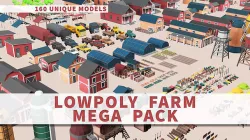 Low Poly Farm - 160 Models Mega Pack Low-poly 3D model