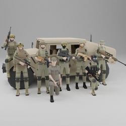 3D model AAA MODULAR SOLDIER PACK VR / AR / low-poly