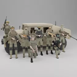 Low poly Soldiers Rigged Low-poly 3D model