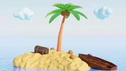 Low Poly Treasure Island Low-poly 3D model