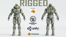 Master Chief From Halo infinite RIGGED Low-poly 3D model