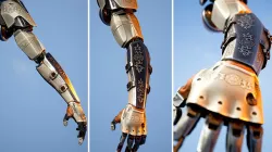 Mechanical Arm Robot Hand with Cables and Carvings 3D model 3D model