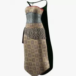 MEDIEVAL villager Dress Tartan Low-poly 3D model