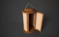 Medieval Wooden Lantern Low-poly 3D model