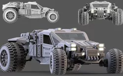 Military Buggy 02 3D model