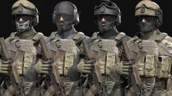 MILITARY Game Ready Character Russian Tactical Soldier Low-poly 3D model