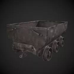 Mining Cart Low-poly 3D model