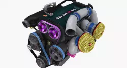 Nissan RB28 Twin Turbo by HKS engine Low-poly 3D model