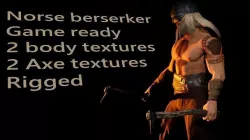 Norse Berserk Lowpoly rigged and game ready Low-poly 3D model