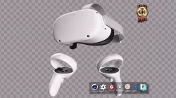 Oculus Quest 2 VR Headset with Controllers Low-poly 3D model