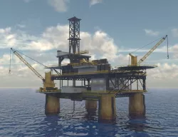 Oil rig textured 3D model
