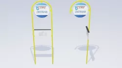 Old Czech bus stop sign - Cedule zastavka CSAD Low-poly 3D model