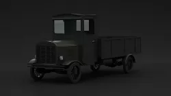 Old Truck 1900s Low-poly 3D model