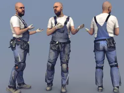 Photorealistic Construction Worker Character 3D model