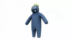 Plush toy monster blue from rainbow friends 3D model
