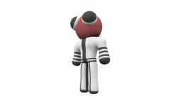 Plush toy monster red from rainbow friends 3D model