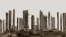 Post Apocalyptic destroyed skyscrapers Pack 3D model