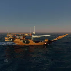 Qatar Boat traditional Dhow And open Ocean fast Render model 3D model