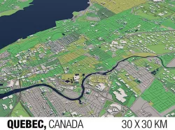 Quebec 30x30km City Map 3D model
