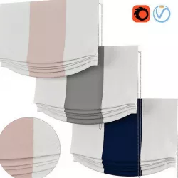 Roman Curtains 168 Etsy Relaxed Roman Shade 2 color Combo 3D model