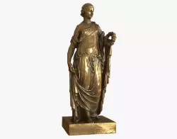 Roman Woman Statue - Gold Low-poly 3D model