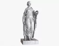 Roman Woman Statue - Granite Low-poly 3D model