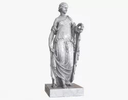 Roman Woman Statue - Marble Low-poly 3D model
