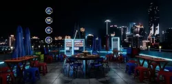 Rooftop hot pot Restaurant 3D model