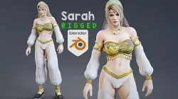 Sarah sexy rigged 3D model