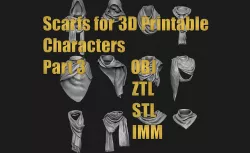 Scarfs for 3d Printable Characters Part 3 3D model